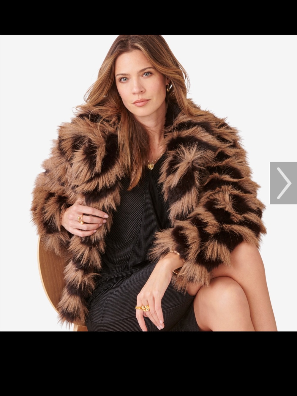 Charlie Paige Faux Fur Leopard-Print Teddy Jacket - Brown & Black